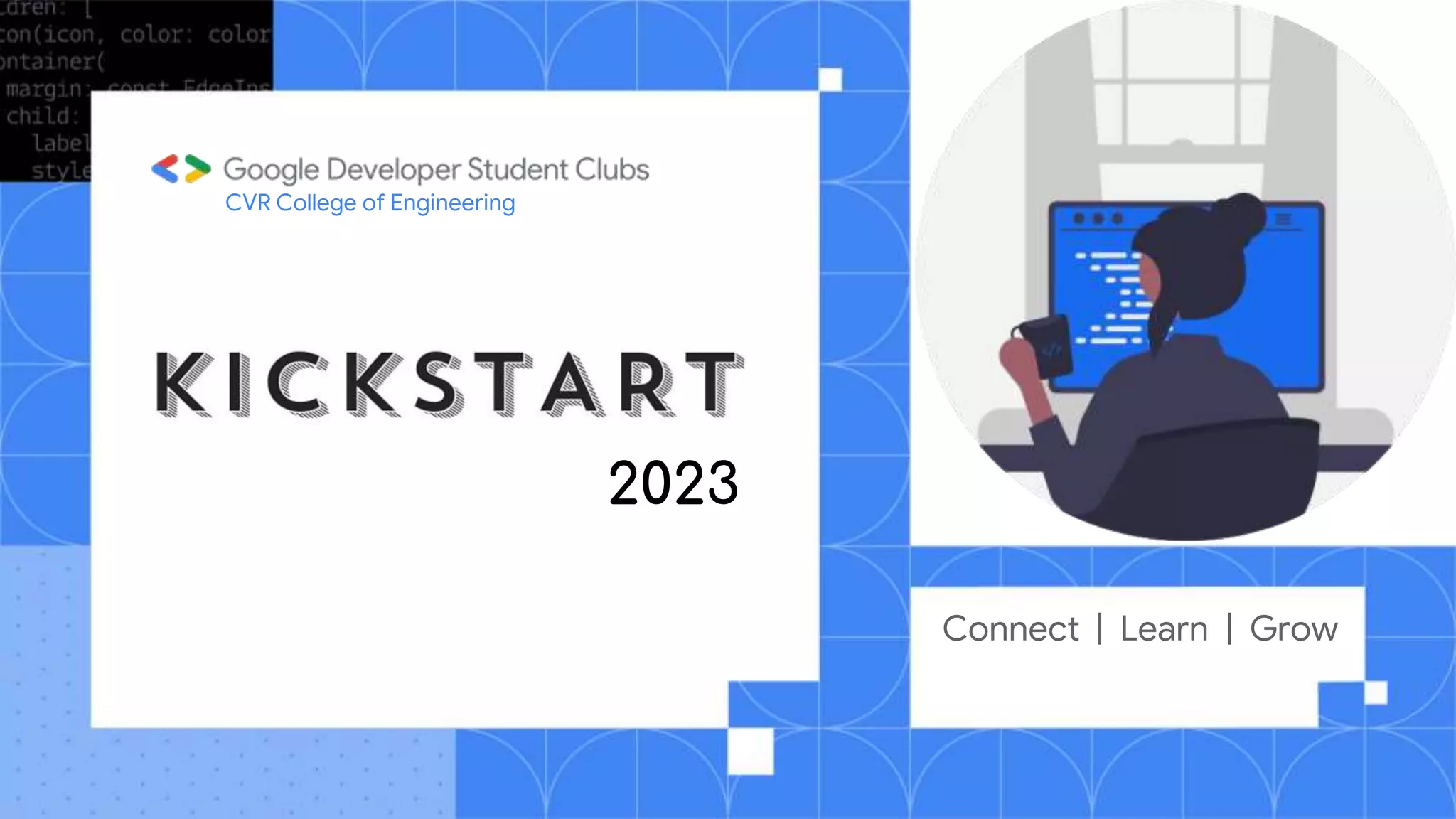 Event poster for GDSC CVR Kickstart Event
