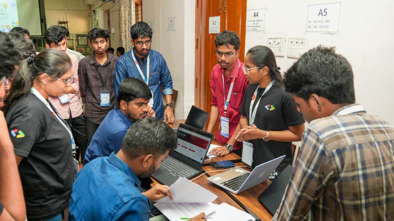 Event poster for Solution Challenge Hackathon